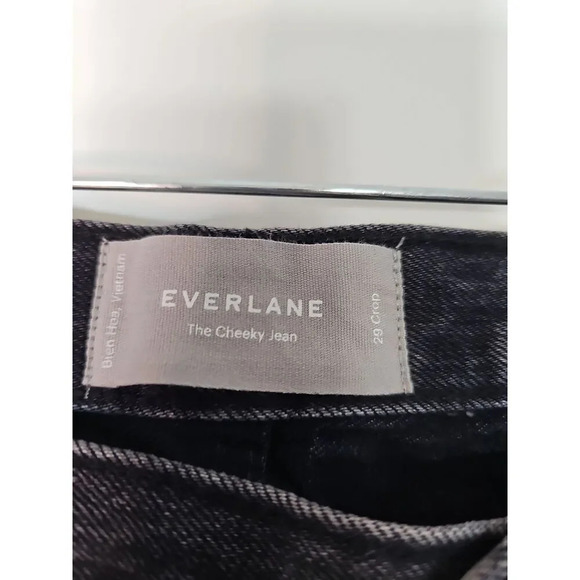 Everlane The Cheeky Jean Black High Rise Cropped Straight Leg Size 29 - Picture 5 of 10